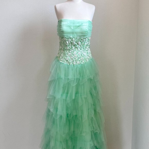 Mint Ruffled Dress - Picture 1 of 3
